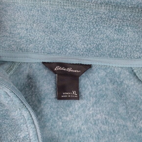 Eddie Bauer 1/4 Zip Fleece Pullover Sweatshirt Womens Size XL Teal Blue - Picture 5 of 11